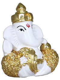 Om ssvmb9 Ganesha/Ganesh/Ganesh ji/Ganpati Idol/Idols/Murti/Statue for Gift, Car Dashborad, Home Deacute;cor Figurine for Main Door,Puja/Pooja, Mandir/Temple (4x4x2)-thumb1