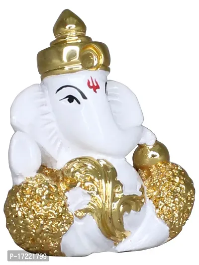 Om ssvmb9 Ganesha/Ganesh/Ganesh ji/Ganpati Idol/Idols/Murti/Statue for Gift, Car Dashborad, Home Deacute;cor Figurine for Main Door,Puja/Pooja, Mandir/Temple (4x4x2)-thumb2