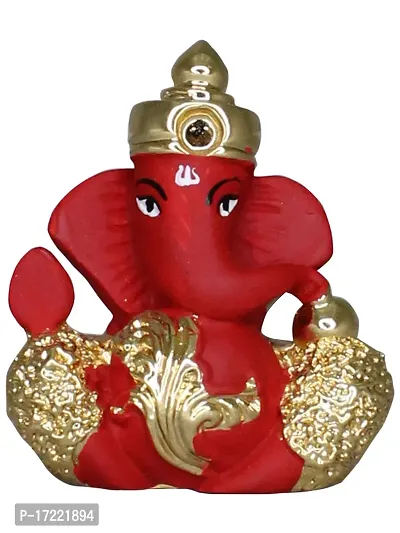 Om ssvmb9 Ganesha/Ganesh/Ganesh ji/Ganpati Idol/Idols/Murti/Statue for Gift, Car Dashborad, Home Deacute;cor Figurine for Main Door,Puja/Pooja, Mandir/Temple (Gold) (4x4x2)