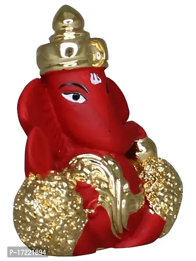 Om ssvmb9 Ganesha/Ganesh/Ganesh ji/Ganpati Idol/Idols/Murti/Statue for Gift, Car Dashborad, Home Deacute;cor Figurine for Main Door,Puja/Pooja, Mandir/Temple (Gold) (4x4x2)-thumb5