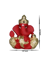 Om ssvmb9 Ganesha/Ganesh/Ganesh ji/Ganpati Idol/Idols/Murti/Statue for Gift, Car Dashborad, Home Deacute;cor Figurine for Main Door,Puja/Pooja, Mandir/Temple (Gold) (4x4x2)-thumb1