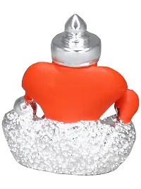 Om ssvmb9 Ganesha/Ganesh/Ganesh ji/Ganpati Idol/Idols/Murti/Statue for Gift, Car Dashborad, Home Deacute;cor Figurine for Main Door,Puja/Pooja, Mandir/Temple (Silver Plated) (4x4x2)-thumb4