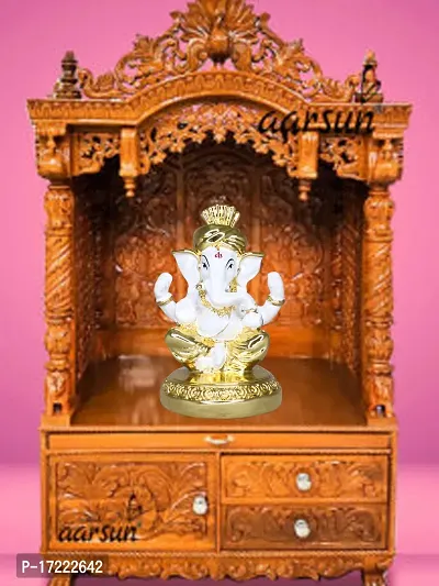 Om ssvmb9 Ganesha/Ganesh/Ganesh ji/Ganpati Idol/Idols/Murti/Statue for Gift, Car Dashborad, Home Deacute;cor Figurine for Main Door,Puja/Pooja, Mandir/Temple(7x5x4)-thumb3