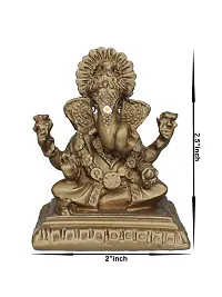 Om ssvmb9 Ganesha/Ganesh/Ganeshji/Ganpati Bappa Idol/Murti/Statue for Car Dashboard Showpiece Figurine Home Deacute;cor Door Entrance (Dark Brown Color) (6x5x5)-thumb1