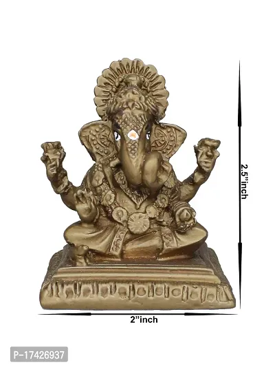 Om ssvmb9 Ganesha/Ganesh/Ganeshji/Ganpati Bappa Idol/Murti/Statue for Car Dashboard Showpiece Figurine Home Deacute;cor Door Entrance (Dark Brown Color) (6x5x5)-thumb2