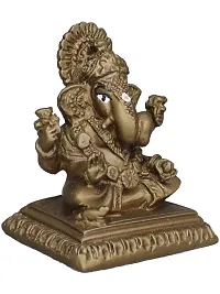 Om ssvmb9 Ganesha/Ganesh/Ganeshji/Ganpati Bappa Idol/Murti/Statue for Car Dashboard Showpiece Figurine Home Deacute;cor Door Entrance (Dark Brown Color) (6x5x5)-thumb2