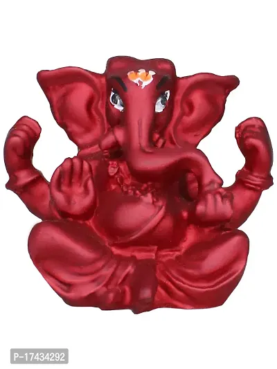 Om ssvmb9 Ganesha/Ganesh/Ganeshji/Ganpati Bappa Idol/Murti/Statue for Car Dashboard Showpiece Figurine Home Deacute;cor Door Entrance (Dark Maroon Color) (4.5x2x5)