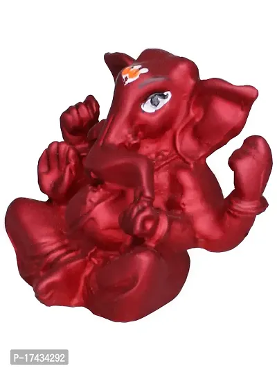 Om ssvmb9 Ganesha/Ganesh/Ganeshji/Ganpati Bappa Idol/Murti/Statue for Car Dashboard Showpiece Figurine Home Deacute;cor Door Entrance (Dark Maroon Color) (4.5x2x5)-thumb4