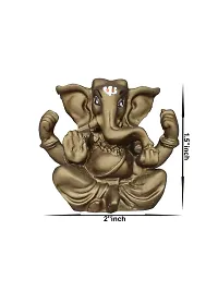 Om ssvmb9 Ganesha/Ganesh/Ganeshji/Ganpati Bappa Idol/Murti/Statue for Car Dashboard Showpiece Figurine Home Deacute;cor Door Entrance (Chocolate Color) (4.5x2x5)-thumb2