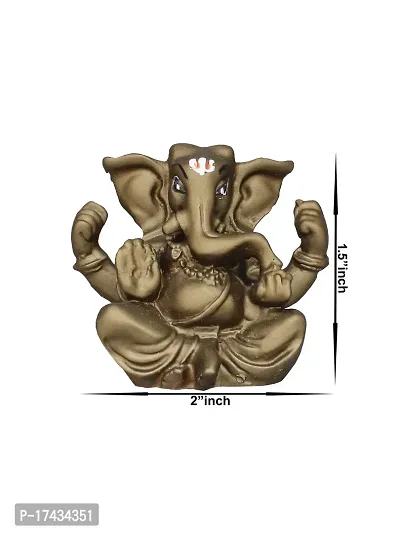 Om ssvmb9 Ganesha/Ganesh/Ganeshji/Ganpati Bappa Idol/Murti/Statue for Car Dashboard Showpiece Figurine Home Deacute;cor Door Entrance (Chocolate Color) (4.5x2x5)-thumb3