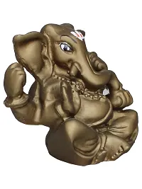 Om ssvmb9 Ganesha/Ganesh/Ganeshji/Ganpati Bappa Idol/Murti/Statue for Car Dashboard Showpiece Figurine Home Deacute;cor Door Entrance (Chocolate Color) (4.5x2x5)-thumb3