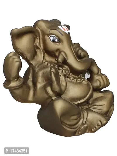 Om ssvmb9 Ganesha/Ganesh/Ganeshji/Ganpati Bappa Idol/Murti/Statue for Car Dashboard Showpiece Figurine Home Deacute;cor Door Entrance (Chocolate Color) (4.5x2x5)-thumb4