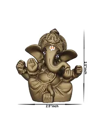 Om ssvmb9 Ganesha/Ganesh/Ganeshji/Ganpati Bappa Idol/Murti/Statue for Car Dashboard Showpiece Figurine Home Deacute;cor Door Entrance (Chocolaty Color) (7x3x6)-thumb1