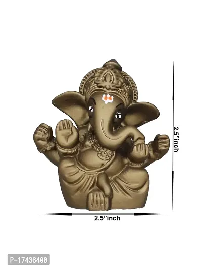 Om ssvmb9 Ganesha/Ganesh/Ganeshji/Ganpati Bappa Idol/Murti/Statue for Car Dashboard Showpiece Figurine Home Deacute;cor Door Entrance (Chocolaty Color) (7x3x6)-thumb2