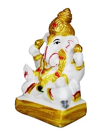 Om ssvmb9 Marble Ganesha/Ganesh/Ganesh ji/Ganpati Idol/Idols/Murti/Statue for Gift, Car Dashborad, Home Decor Figurine for Main Door,Puja/Pooja Room, Mandir(3.5x2x2 Inch)-thumb2