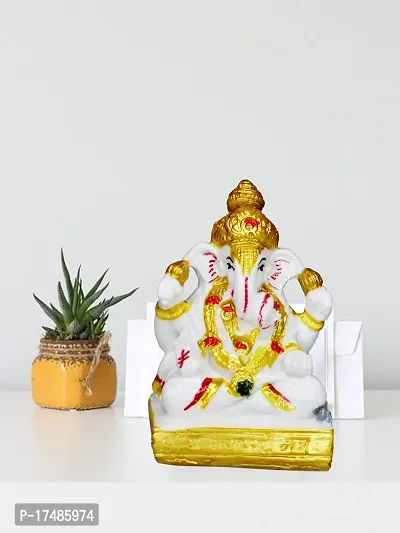 Om ssvmb9 Marble Ganesha/Ganesh/Ganesh ji/Ganpati Idol/Idols/Murti/Statue for Gift, Car Dashborad, Home Decor Figurine for Main Door,Puja/Pooja Room, Mandir(3.5x2x2 Inch)-thumb5