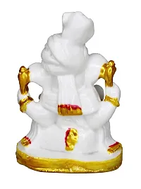 Om ssvmb9 Marble Marble Ganesh Idol for Pooja Room Ganesha Statue for Home Decor Ganpati Idol God of Success and Luck Diwali Gifts Ganesh Ji Murti for Home Puja(3.5x2.5x2 Inch)-thumb1