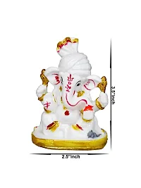 Om ssvmb9 Marble Marble Ganesh Idol for Pooja Room Ganesha Statue for Home Decor Ganpati Idol God of Success and Luck Diwali Gifts Ganesh Ji Murti for Home Puja(3.5x2.5x2 Inch)-thumb2