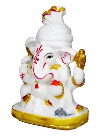 Om ssvmb9 Marble Marble Ganesh Idol for Pooja Room Ganesha Statue for Home Decor Ganpati Idol God of Success and Luck Diwali Gifts Ganesh Ji Murti for Home Puja(3.5x2.5x2 Inch)-thumb4