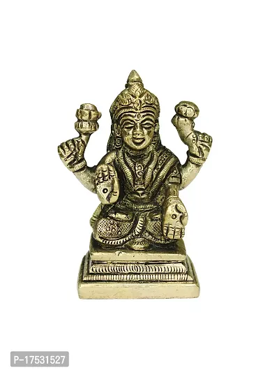 Om ssvmb9 Brass Laxmi Devi Idol Panchdhatu Made Maha Lakshmi Maa Murti/Statue for Home Decor, Diwali Puja/Pooja (Size:- Small, L x W x H:- 1 x 2 x 3 Inch)-thumb0