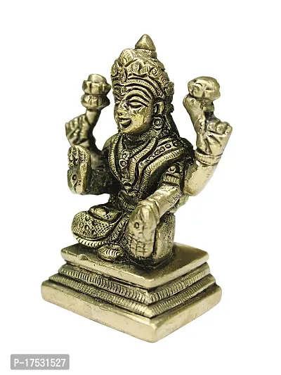 Om ssvmb9 Brass Laxmi Devi Idol Panchdhatu Made Maha Lakshmi Maa Murti/Statue for Home Decor, Diwali Puja/Pooja (Size:- Small, L x W x H:- 1 x 2 x 3 Inch)-thumb5