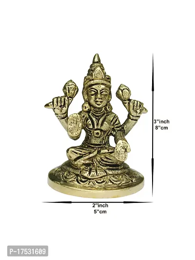 Om ssvmb9 Brass Lakshmi Idol Ashtadhatu Made Shree Laxmi MATA Murti/Statue for Home Temple Diwali Puja/Pooja Maha Laxmi Idols (Size:- Small, L x W x H:- 3 x 2 x 3 Inch)-thumb3