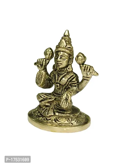 Om ssvmb9 Brass Lakshmi Idol Ashtadhatu Made Shree Laxmi MATA Murti/Statue for Home Temple Diwali Puja/Pooja Maha Laxmi Idols (Size:- Small, L x W x H:- 3 x 2 x 3 Inch)-thumb5