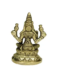 Om ssvmb9 Brass Maha Lakshmi Statue Laxmi Devi Idol/Murti for Home Temple Puja/Pooja, Good Luck, Success and Prosperity (Size:- Small, L x W x H:- 2 x 2 x 4 Inch)-thumb4