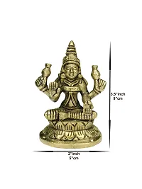 Om ssvmb9 Brass Maha Lakshmi Statue Laxmi Devi Idol/Murti for Home Temple Puja/Pooja, Good Luck, Success and Prosperity (Size:- Small, L x W x H:- 2 x 2 x 4 Inch)-thumb1