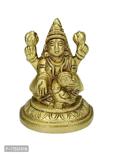 Om ssvmb9 Brass Lakshmi Idol Ashtadhatu Made Shree Laxmi MATA Murti/Statue for Home Temple Diwali Puja/Pooja Maha Laxmi Idols (Size:- Small, L x W x H:- 1 x 2 x 3 Inch)