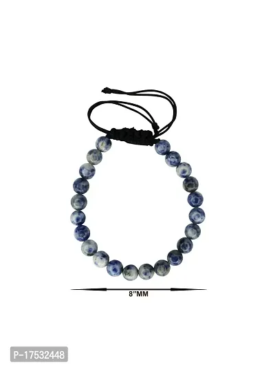 Om ssvmb9 Sodalite Bracelet For Unisex Boys Girls Protection From Electro Stress, Over Emotional (Pack Of 1)-thumb2