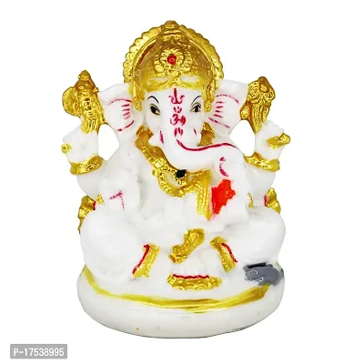 Om ssvmb9 Marble Ganesh Idol for Home Decor Ganesha Idol Living Room Ganesh ji Murti for Showpiece Figurine Home Decor Main Door Entrance(10x8x6 Cm)