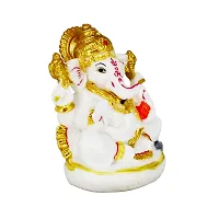 Om ssvmb9 Marble Ganesh Idol for Home Decor Ganesha Idol Living Room Ganesh ji Murti for Showpiece Figurine Home Decor Main Door Entrance(10x8x6 Cm)-thumb1