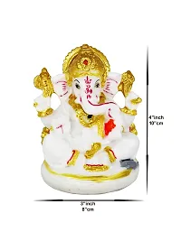 Om ssvmb9 Marble Ganesh Idol for Home Decor Ganesha Idol Living Room Ganesh ji Murti for Showpiece Figurine Home Decor Main Door Entrance(10x8x6 Cm)-thumb2