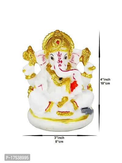 Om ssvmb9 Marble Ganesh Idol for Home Decor Ganesha Idol Living Room Ganesh ji Murti for Showpiece Figurine Home Decor Main Door Entrance(10x8x6 Cm)-thumb3