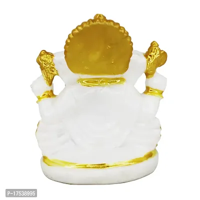 Om ssvmb9 Marble Ganesh Idol for Home Decor Ganesha Idol Living Room Ganesh ji Murti for Showpiece Figurine Home Decor Main Door Entrance(10x8x6 Cm)-thumb5