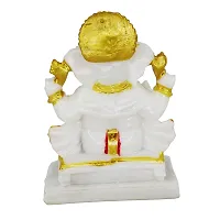 Om ssvmb9 Marble Ganesha Idol for Home Decor Ganesh Murti for Home Puja/Pooja Mandir Ganeshji Statue for Happiness Showpiece Figurine 4 Inch-thumb1