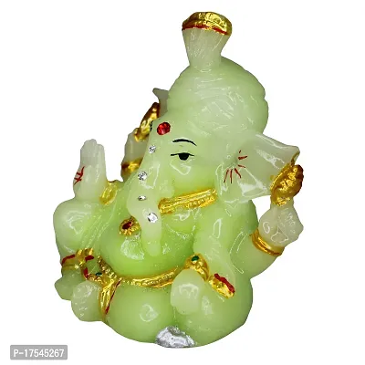 Om ssvmb9 Marble Ganesha/Ganesh/Ganesh ji/Ganpati Idol/Idols/Murti/Statue for Gift, Car Dashborad, Home Decor Figurine for Main Door,Pooja Room, Mandir(9X7X5 Cm)-thumb3