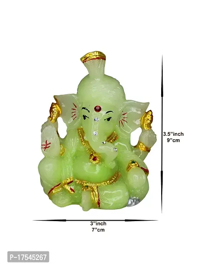 Om ssvmb9 Marble Ganesha/Ganesh/Ganesh ji/Ganpati Idol/Idols/Murti/Statue for Gift, Car Dashborad, Home Decor Figurine for Main Door,Pooja Room, Mandir(9X7X5 Cm)-thumb5