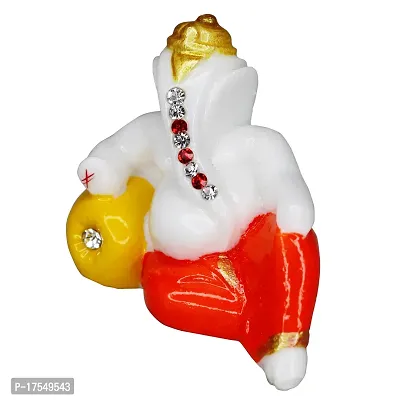 Om ssvmb9 Marble Ganesha/Ganesh/Ganeshji/Ganpati Bappa Idol/Murti/Statue for Car Dashboard Showpiece Figurine Home Decor Main Door Entrance(Multi Color)-thumb3