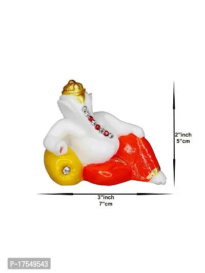 Om ssvmb9 Marble Ganesha/Ganesh/Ganeshji/Ganpati Bappa Idol/Murti/Statue for Car Dashboard Showpiece Figurine Home Decor Main Door Entrance(Multi Color)-thumb5