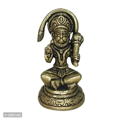 Om ssvmb9 Brass Sitting Base Bajrang Bali Statue Hanuman dada Murti for Home Vastu Remedy