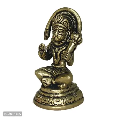 Om ssvmb9 Brass Sitting Base Bajrang Bali Statue Hanuman dada Murti for Home Vastu Remedy-thumb3