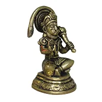 Om ssvmb9 Brass Sitting Base Bajrang Bali Statue Hanuman dada Murti for Home Vastu Remedy-thumb3