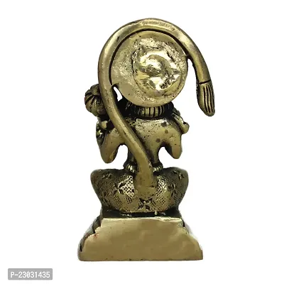 Om ssvmb9 Brass Sitting Base Bajrang Bali Statue Hanuman dada Murti for Home Vastu Remedy-thumb5