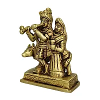 Om ssvmb9 Brass Made Golden Radha Krishna Yougal Sarkar Puja Idol/Radha Krishna Sringar Idol-thumb3