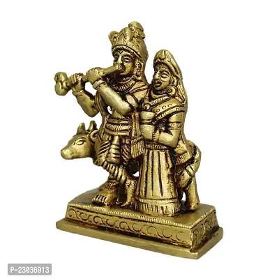 Om ssvmb9 Brass Made Golden Radha Krishna Yougal Sarkar Puja Idol/Radha Krishna Sringar Idol-thumb4