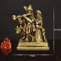 Om ssvmb9 Brass Made Golden Radha Krishna Yougal Sarkar Puja Idol/Radha Krishna Sringar Idol-thumb1