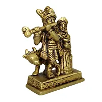 Om ssvmb9 Brass Made Golden Radha Krishna Yougal Sarkar Puja Idol/Radha Krishna Sringar Idol-thumb2