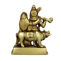 Om ssvmb9 Brass Made Golden Radha Krishna Yougal Sarkar Puja Idol/Radha Krishna Sringar Idol-thumb4